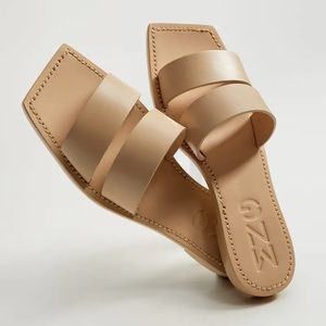 MANGO leather strap sandals